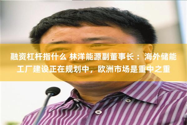 融资杠杆指什么 林洋能源副董事长 ：海外储能工厂建设正在规划