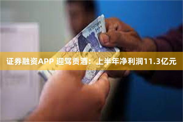 证券融资APP 迎驾贡酒：上半年净利润11.3亿元