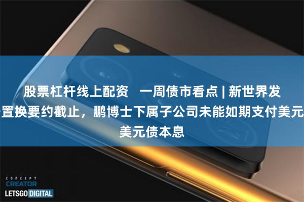 股票杠杆线上配资   一周债市看点 | 新世界发展债务置换要